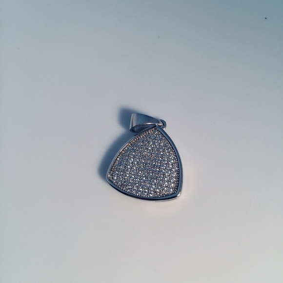 Triangular Sterling Pendant and Earrings with - Picture 7 of 7